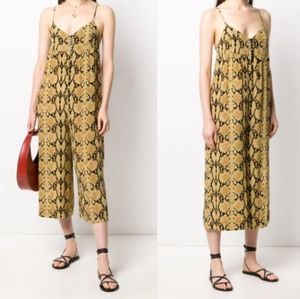 EUC BA&SH Yellow Snakeskin Jumpsuit Size M